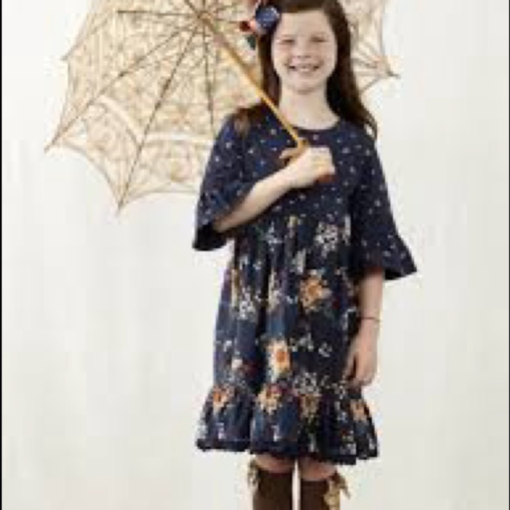 Matilda Jane size 4 Callista, navy blue, sunflower dress. LIKE NEW!